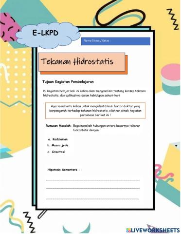 LKPD- Tekanan Hidrostatis