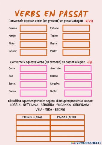 Verbs en passat