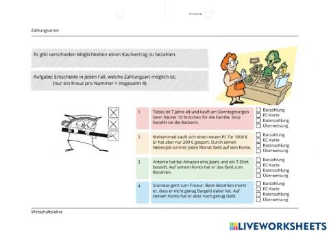 Der Kaufvertrag (Zahlungsarten)