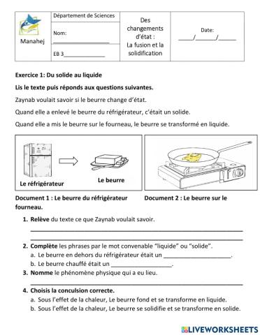 La fusion et la solidification eb3