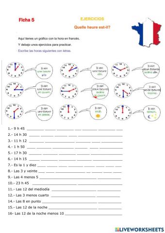 La hora en francés