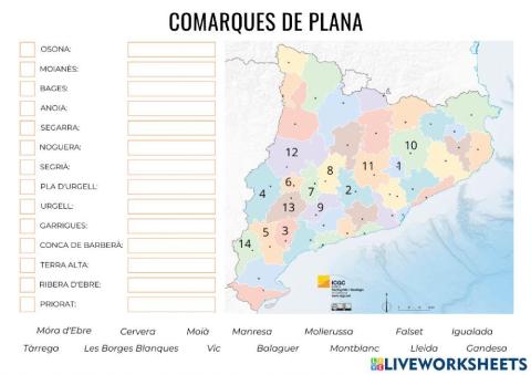 Comarques de plana