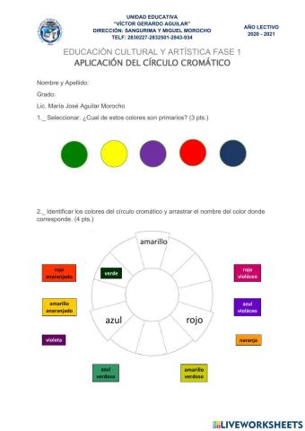 Aplicación del círculo cromático