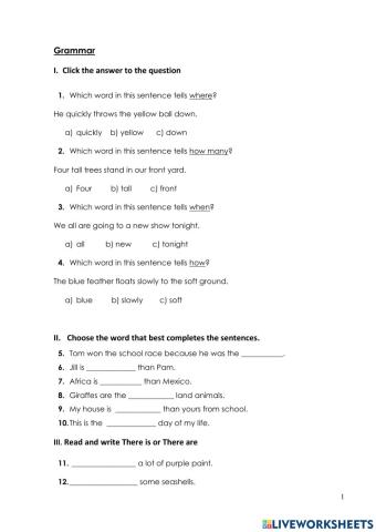 Grammar Quiz 3