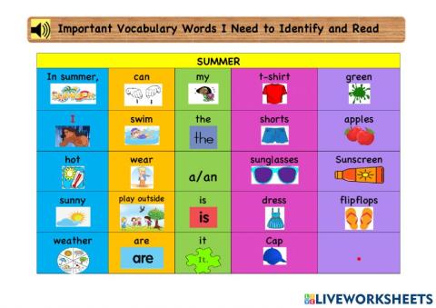 Vocabulary: The Seasons