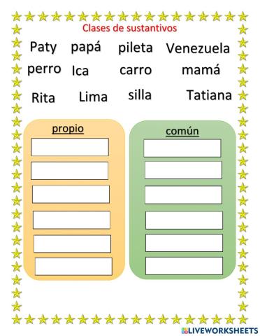 Clases de sustantivo