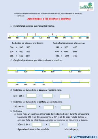 Aproximaciones a las decenas y centenas