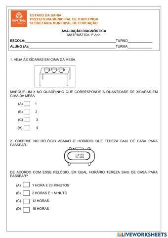 Avaliação diagnóstica