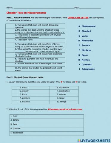 Physical Quantities