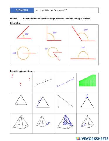 Vocubulaire géométrique de base