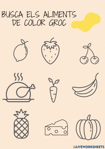 Busca els aliments de color groc