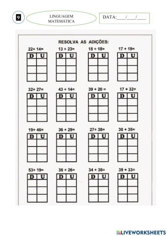 Adição com reserva