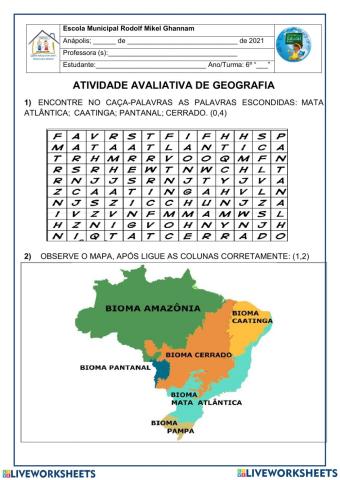 Avaliação de Geografia 2 bimes 1