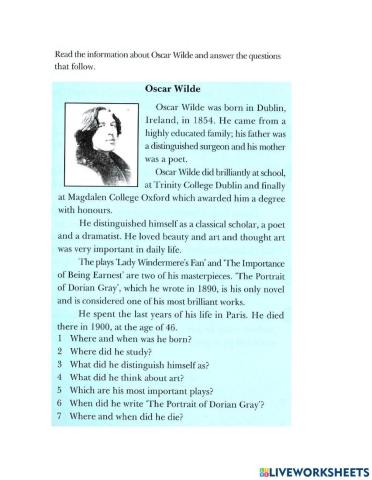 Oscar Wilde biography