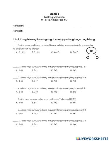 Math1 wt 3rd qtr -7