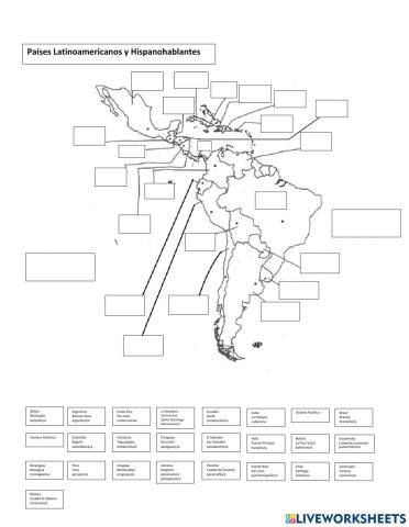 Países Latinoamericanos y Hispanohablantes Actividad 2