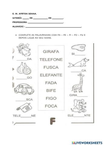 Explorando a consoante f- 6