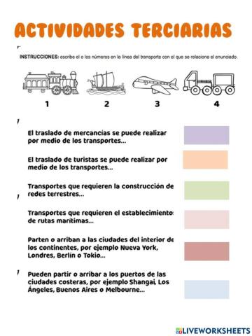 Actividades terciarias