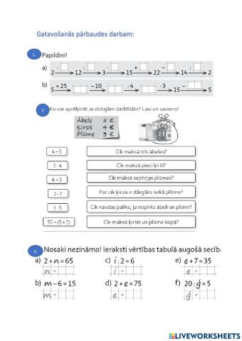 gatavošanās pārbaudes darbam -maijs-2.klase