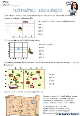 Atividade matemática localização