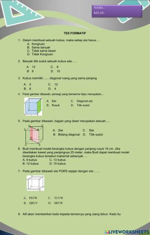 Tes formatif unsur kubus