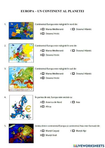 Europa - Un continent al planetei