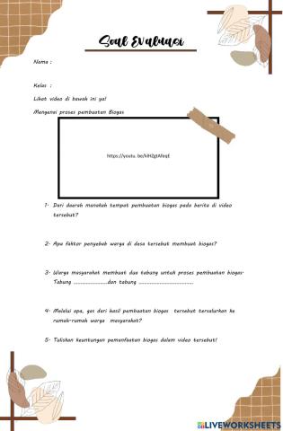 Soal Evaluasi Harian Tema 9 Subtema 3 Pembelajaran 3