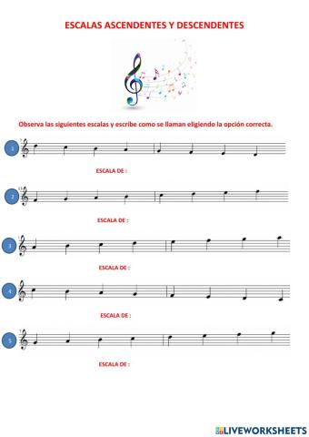 Escalas ascendentes y descendentes