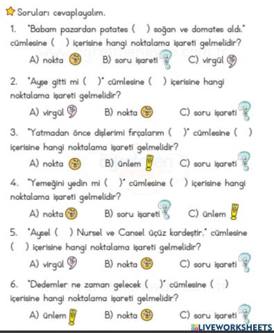 Noktalama İşaretleri test