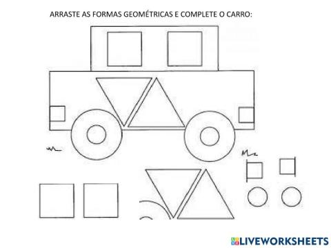 Arraste e solte de formas geométricas - carro