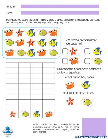 Conteo con graficas en preescolar