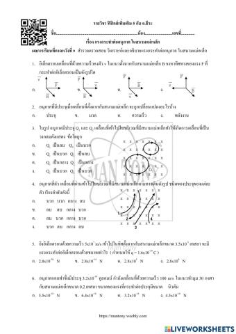 แรงกระทำต่ออนุภาค ในสนามแม่เหล็ก