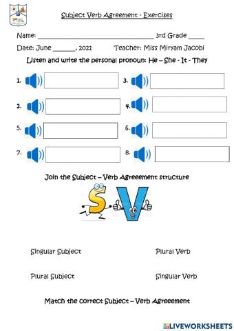 Subject Verb Agreement Exercises