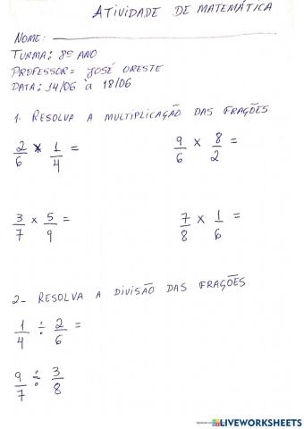 Revisão de matemática