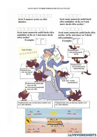 Numere naturale formate din zeci și unități