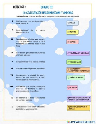 Las civilizaciones mesoamericanas y andinas