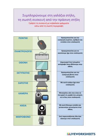 Συμπληρώνουμε τις συσκευές του Υπολογιστή