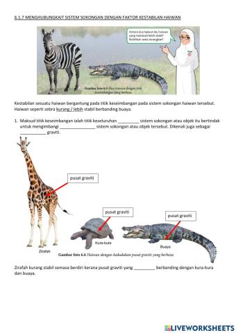 6.1.7 sistem sokongan dengan faktor kestabilan haiwan
