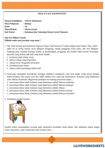 Soal evaluasi kelainan dan teknologi