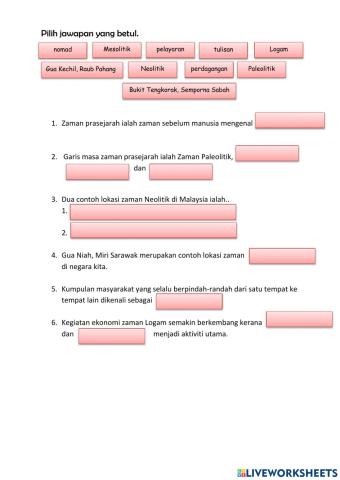 Zaman Prasejarah