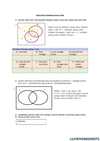 Mentafsir gambar rajah venn