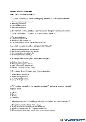 Latihan sejarah t2b5