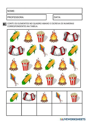 Contagem de elementos - Festa Junina