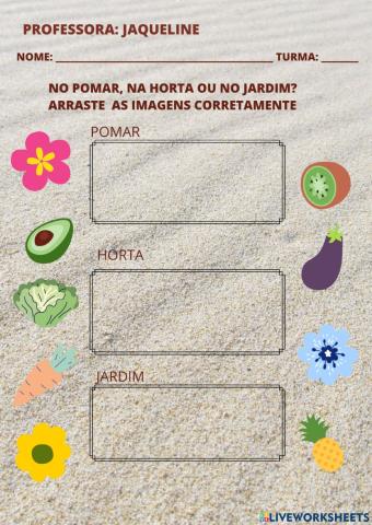 Horta, pomar, jardim