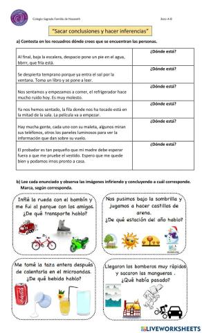 Sacar conclusiones y hacer inferencias