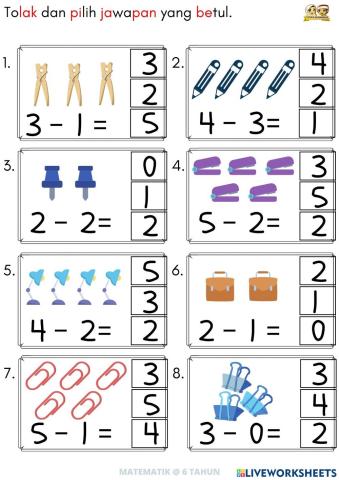 MATHS: Operasi Tolak