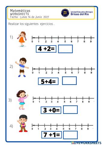 Sumas en recta numérica