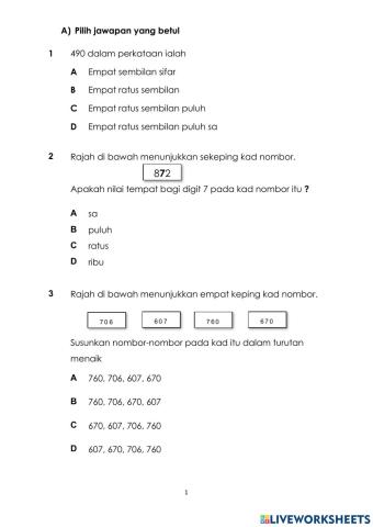 Latihan PBD Pertengahan Tahun (Tahun 2)