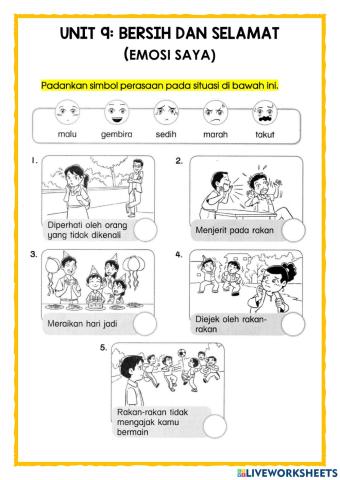 P.Kesihatan Tahun 1: Emosi Saya