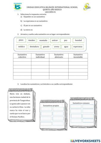 Clases de sustantivos